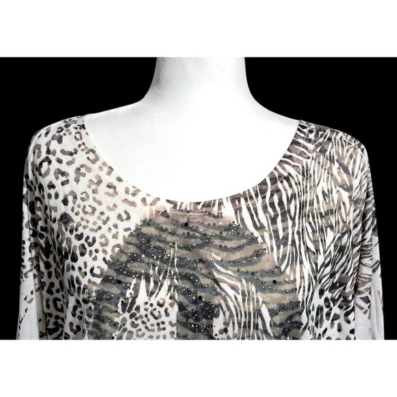 Lane Bryant Top Womens Size 22/24 Sublimation Peace Crystals Long Sleeved Shirt - Picture 2 of 11